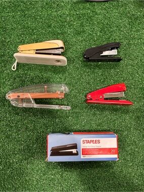 Vintage Stapler Lot – 5 Assorted Office Staplers, Metal & Plastic